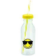 ZAK Soda Flasche mit Trinkhalm SMILEY 550ml Gelb - Trinkflasche