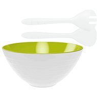 ZAK Bowl with salad bowl WAVE 28cm, white/green - Small Bowl