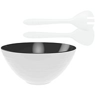 ZAK Bowl with salad bowl WAVE 28cm, white/black - Small Bowl