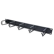 CTnet 19'' 1U lashing panel, 5 × hook 40 × 40 mm - Cable Organiser