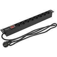 CTnet 19" Panel 8 × 230V 16A with switch 1U - Surge Protection Socket Strip