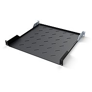 Ctnet 19" Shelf with perforations 1U 450 mm, black - Shelf
