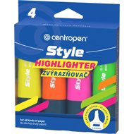 CENTROPEN 6252 STYLE FLUO - pack of 4 - Highlighter