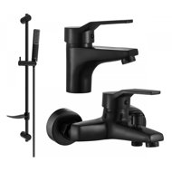 MEXEN Caro DF72 Bath and basin mixer set, black (746603DF72-70) - Shower Set