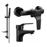MEXEN Caro DF72 Shower and basin mixer set, black (746604DF72-70) - Shower Set