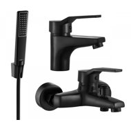 MEXEN Caro R72 Bath and basin mixer set, black (746603R72-70) - Shower Set