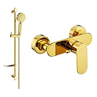 MEXEN Milo DF40 Shower mixer with accessories, gold (7134R40-50) - Shower Set