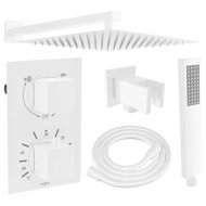 MEXEN Cube DR02 Soaker Shower Set and Slim Shower Set 30 cm, White (77502DR0230-20) - Shower Set