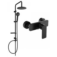 MEXEN Carl Shower column including shower mixer Cetus, black (744340240-70) - Shower Set