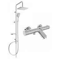 MEXEN Sven Shower column including Kai thermostatic bath mixer, chrome (77300262-00) - Shower Set