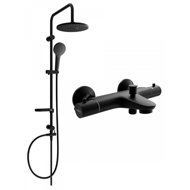 MEXEN Erik Shower column including Nox thermostatic bath mixer, black (77350205-70) - Shower Set