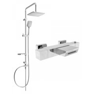 MEXEN Sven Shower column including thermostatic bath mixer Cube, chrome (77360262-00) - Shower Set