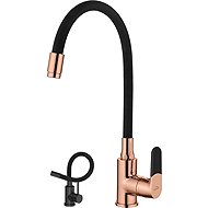 INVENA Sink mixer MAGIC flexible spout, black / rose gold (BZ-08-L14-V) - Tap