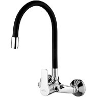 INVENA Wall-mounted mixer VERSO flexible spout, black (BC-82-E4S-L) - Tap