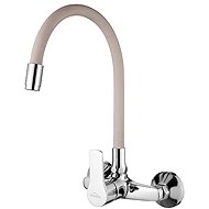 INVENA Wall-mounted mixer VERSO flexible spout, beige (BC-82-E3S-L) - Tap