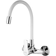 INVENA Wall-mounted mixer VERSO flexible spout, white (BC-82-E2S-L) - Tap
