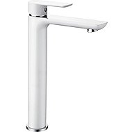 MEXEN Alfa basin mixer, tall, white/chrome (745710-02) - Tap