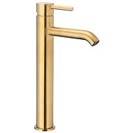KFA MOZA basin mixer, brushed gold + click/clack (5032-612-31) - Tap