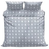 Kaptan Cotton bed linen Grey anchor 140 × 200, 70 × 90 cm - Bed Linen