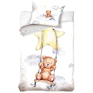 Kaptan Crib Bed Linen Teddy Bear Swing on the Star - Bed Linen