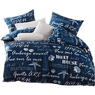 Kaptan cotton bed linen Boats blue - Bed Linen