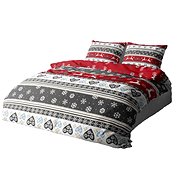 Kaptan Sheets Microfleece Winter reindeer 140 × 200, 70 × 90 cm - Bed Linen