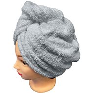 Kaptan Quick-drying terry hair turban, light grey - Turban