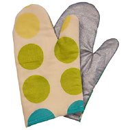 Kaptan Set of kitchen mitts - Green circle, 2pcs - Oven Mitt