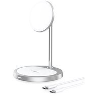 ChoeTech MFM 2in1 Holder Magnetic Wireless Charger For iPhone 12/13/14 Series silver - Töltőállvány