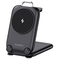Choetech 3 in 1 Magnetic Unique Travel Wireless Charger Stand for iphone/airpods/Apple watch black - Wireless Charger