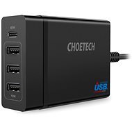 ChoeTech Multi Charge USB-C PD 60W + 3x USB-A Charging Station Black - Töltő