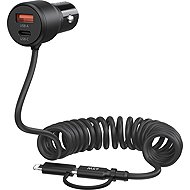 ChoeTech 110W USB-C+USB-A Fast car charger with Stretchable cable - Car Charger