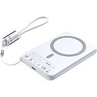ChoeTech CCC Certified 5000mAh Ultra Thin Magnetic Power Bank Silver - Power Bank