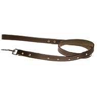 COBBYS PET Genuine leather leash brown, lined, decorated with silver stars 20mm/120cm - Leash