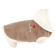 Zolux plush hoodie with hood grey brown - Sweater for Dogs