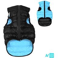 AiryVest bunda pre psov čierna/modrá XS 22 - Oblečenie pre psov