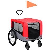 Shumee Cart for Dog for Bike and for Running 2-in-1 Red-grey - Dog Bicycle Trailer