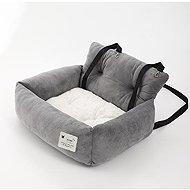 Hapet Car seat for dog padded grey - Dog Car Seat