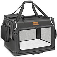 Tresko Dog and cat crate 61 × 42 × 42 cm, grey - Dog Carriers