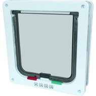 M-Pets DORAS cat door with tunnel - 4 locking options - white - Cat Door
