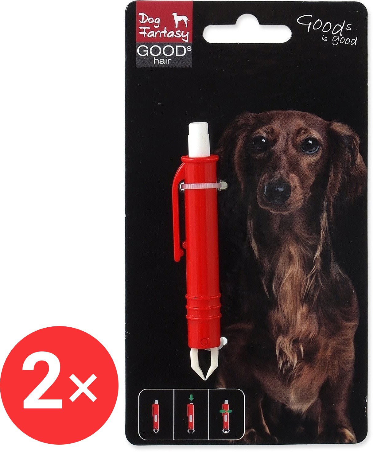 DOG FANTASY Tweezers for ticks plastic 2 × 9 cm - Tick Tweezers
