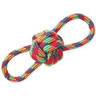 DOG FANTASY Eight Puller, Coloured Cotton + Knot 22cm - Dog Toy