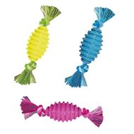 Les Filous Rubber Cylinder with String 8.5 × 26.5cm - Dog Toy