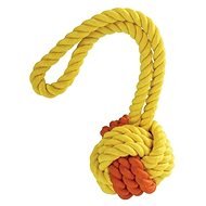 Trixie Hiphop Monty Rubber and Cotton Ball Natural with Loop 29cm - Dog Toy Ball