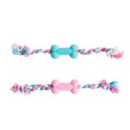 DUVO+ Rubber chew bone on rope for puppies 35cm - Dog Toy