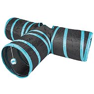 DUVO+ Play tunnel for cats with ball and bell in the shape of a " T " 80 × 25 cm - Cat Toy