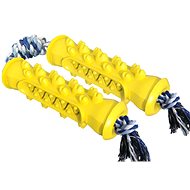 AngelMate Dental Stick on a Rope Double Yellow - Dog Toy