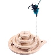 AngelMate Feather Wooden Bowling Alley 26 × 13,5cm - Cat Toy