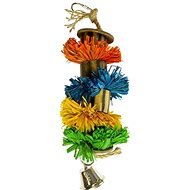 Duvo+ Závesná farebná hračka z rafie, bambusu a kokosu pre exoty 29 × 8,9 × 8,9 cm L - Hračka pre vtáky