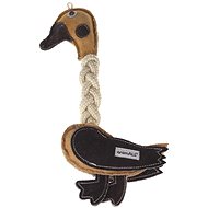 animALL Toy Duck leather with ropes natural 31 cm - Dog Toy